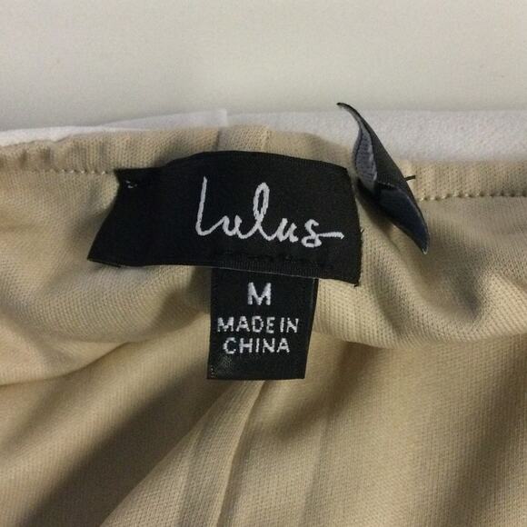 LULU'S M Thinking Out Loud White Backless Criss Cross Wide Leg Jumpsuit b101 - Picture 14 of 15